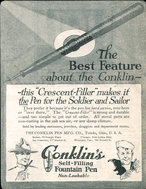 Vintage Conklin Crescent-Filling Advertisement
