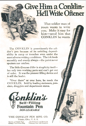 Vintage Conklin Crescent-Filling Advertisement