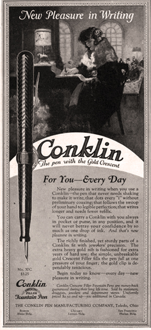 Vintage Conklin Crescent-Filling Advertisement