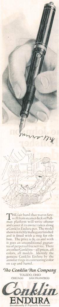 Vintage Conklin Endura Advertisement