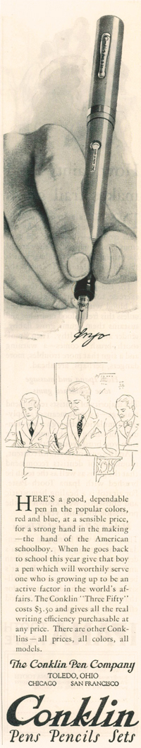 Vintage Conklin Endura Advertisement