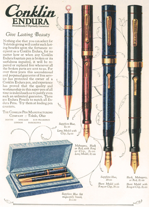 Vintage Conklin Endura Advertisement