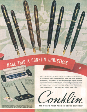 Vintage Conklin Nozac  Advertisement