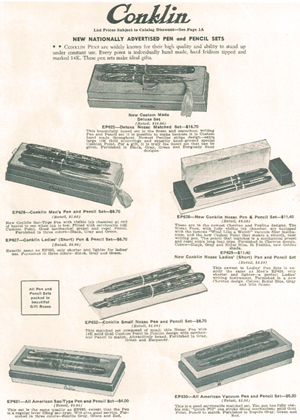 Vintage Conklin Nozac  Advertisement