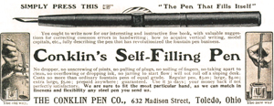 Vintage Conklin Self-Filling Advertisement