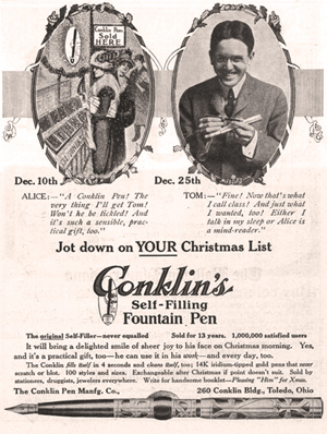 Vintage Conklin Nozac  Advertisement