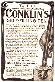 Vintage Conklin Self-Filling Advertisement