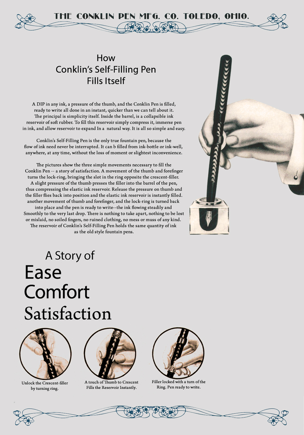 How Conklin's Self-Filling Pen Fills Itself